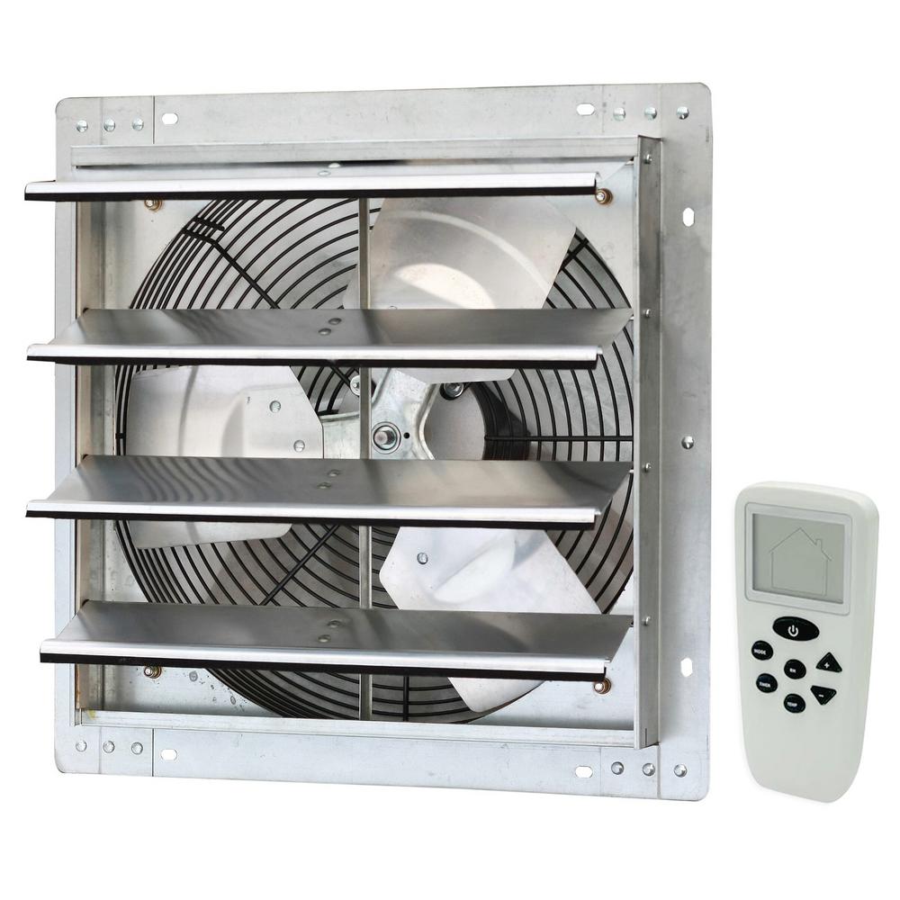 1200 CFM Silver Electric Powered Gable Mount Shutter Fan/Vent