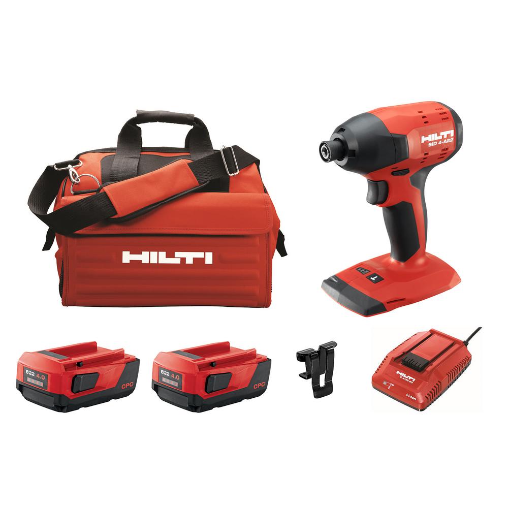 22-Volt Lithium-Ion 1/4 in. Hex Brushless Cordless SID 4 Impact Driver Kit with (2) 22/4.0 Batteries, Charger and Bag