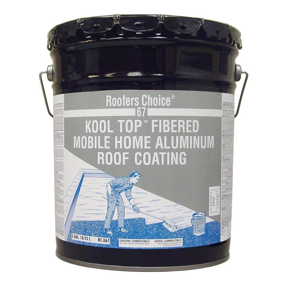 4.75 Gal. Roofers Choice 67 Kool Top Fibered Mobile Home Aluminum Roof Coating