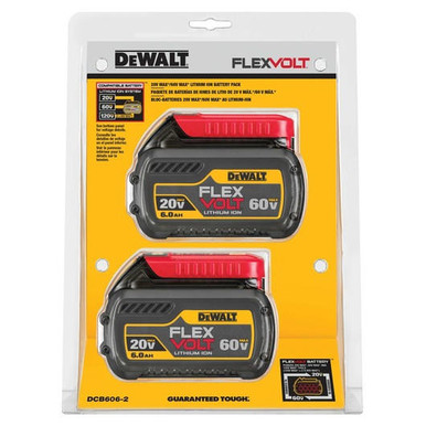 DEWALT FLEXVOLT 20/60V MAX BATTERIES PACK 6.0AH (2 PK) DCB606-2