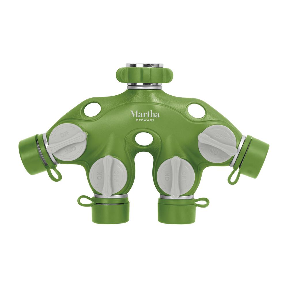 4-Way Heavy-Duty Metal Garden Hose Tap Adapter Faucet Splitter