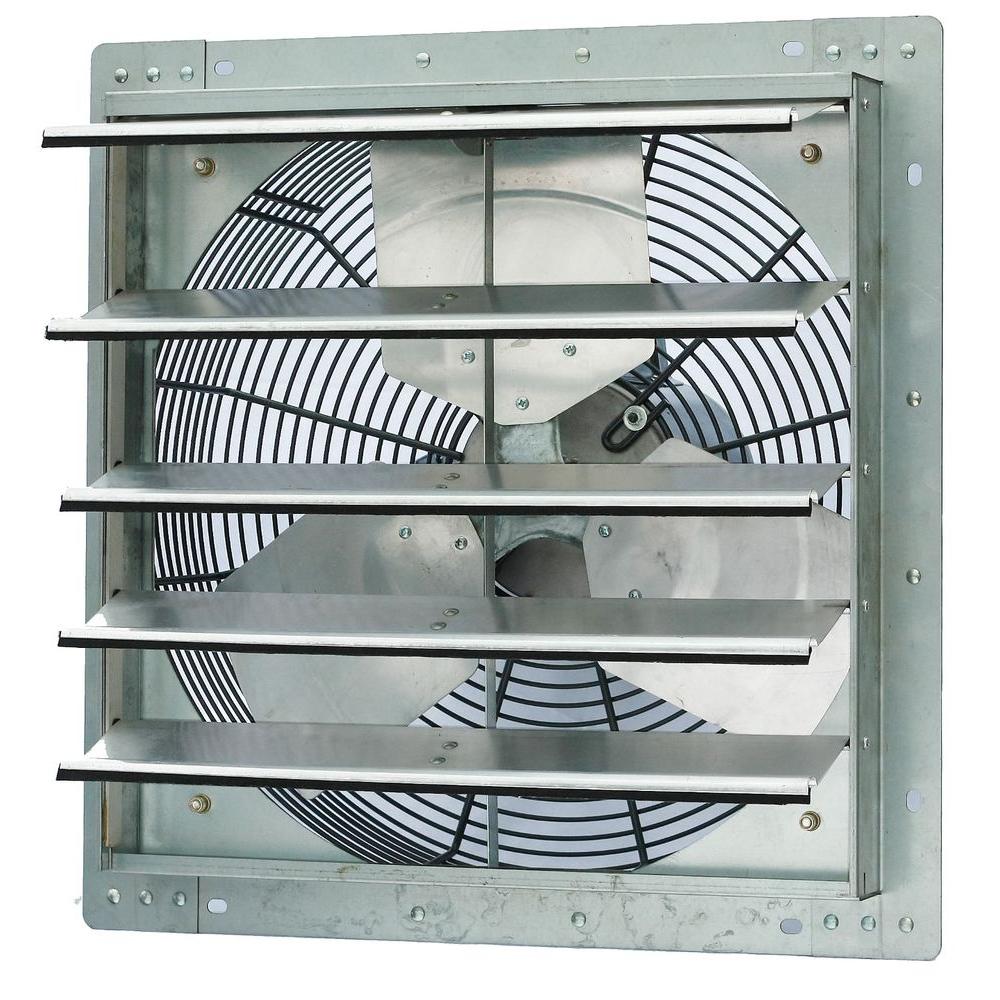 3852 CFM Silver Electric Powered Gable Mount Shutter Fan/Vent