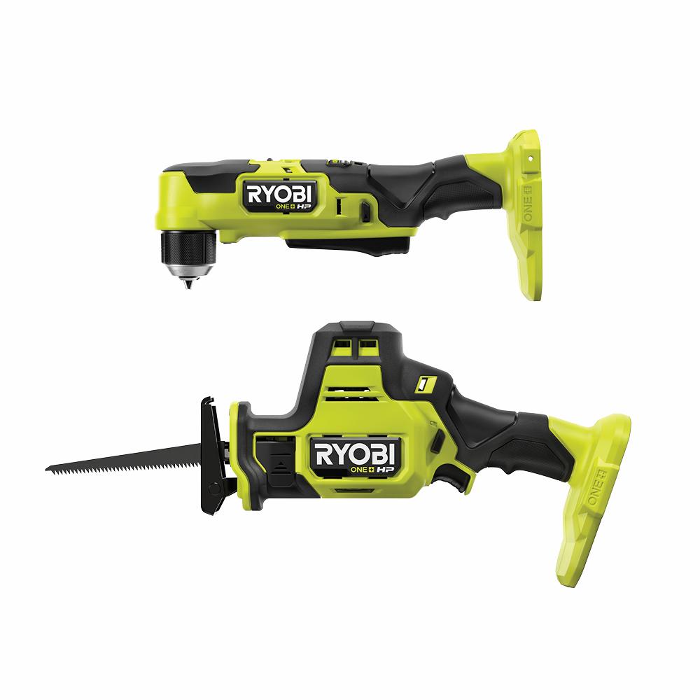 ONE+ HP 18V Brushless Cordless Compact 3/8 in. Right Angle Drill and Compact One-Handed Reciprocating Saw (Tools Only)