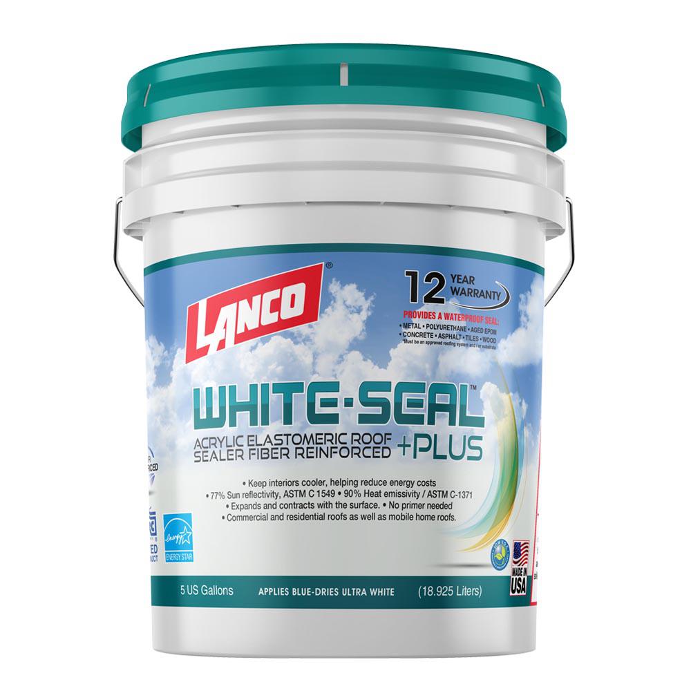 5 Gal. White-Seal Plus 100% Acrylic Elastomeric Reflective Roof Coating with High UV-Ray Reflectance