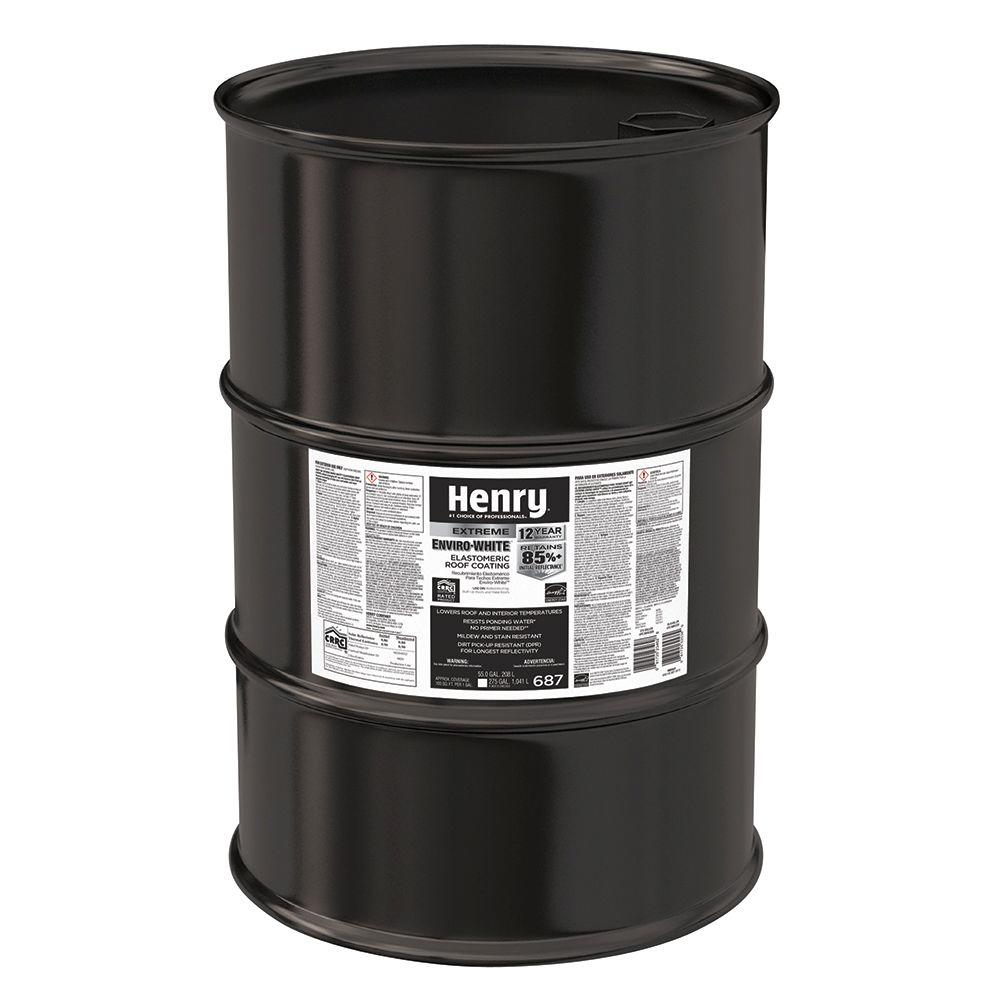 687 EnviroWhite 55 Gal. 100% Acrylic Reflective Elastomeric Roof Coating w/ Dirt PickUp Resistance Technology