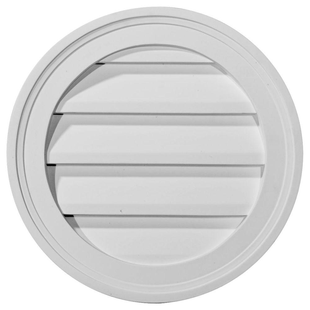 12 in. x 12 in. Round Primed Polyurethane Paintable Gable Louver Vent