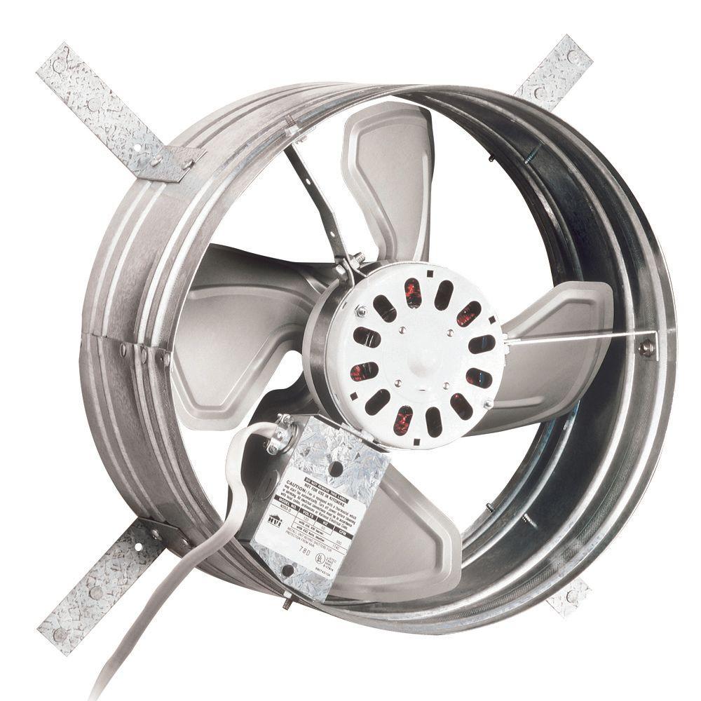 1020 CFM Silver Electric Powered Gable Mount Gable Louver Vent