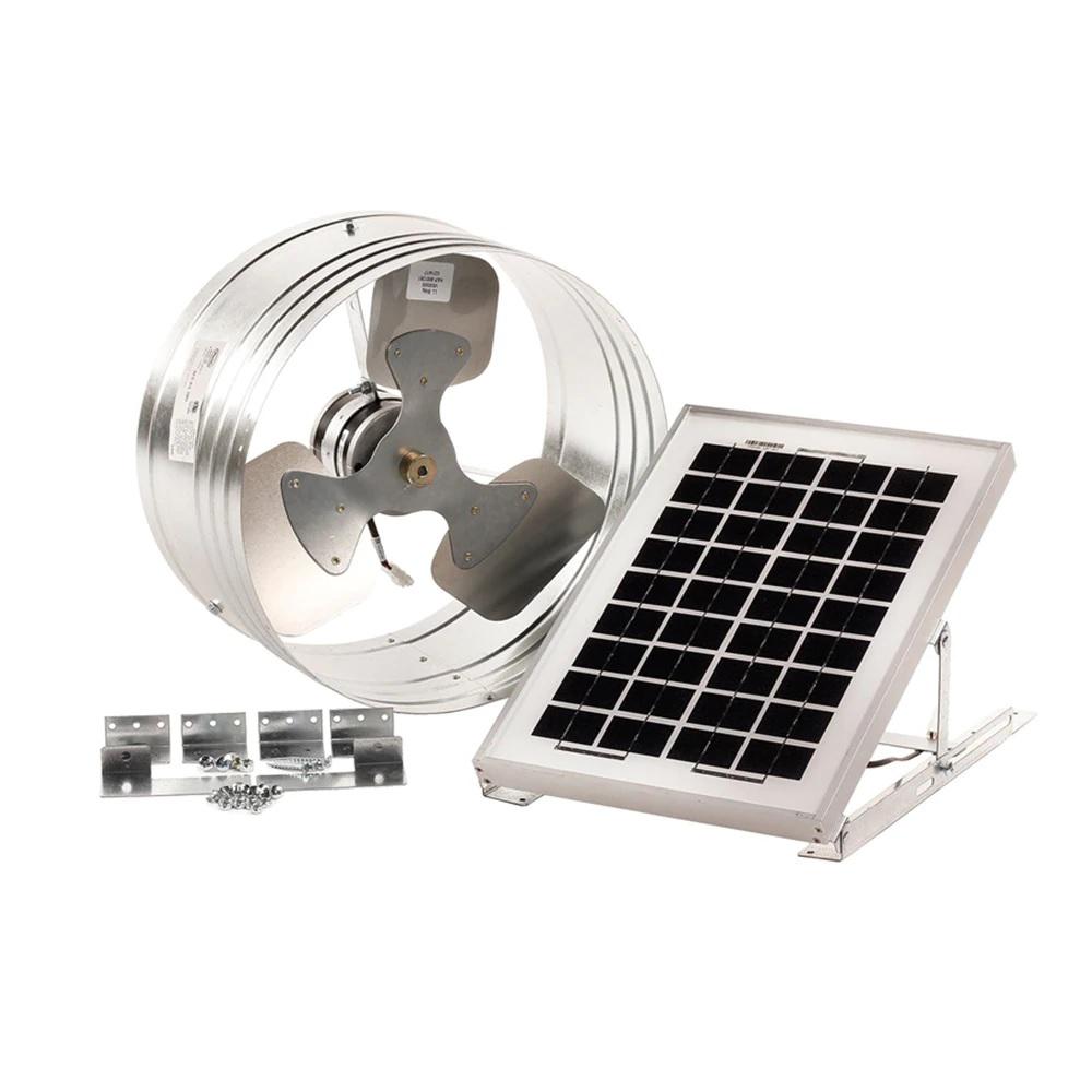 500 CFM Silver Solar Powered Gable Mount Solar Attic Fan