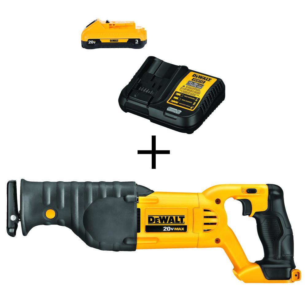 20-Volt MAX Lithium-Ion Cordless Reciprocating Saw (Tool-Only) with 20-Volt MAX 3.0Ah Battery and Charger