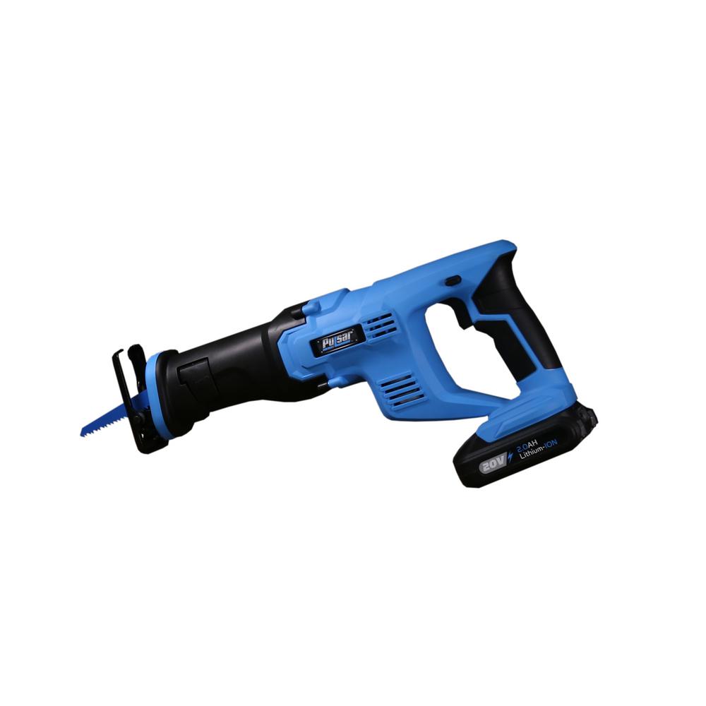 20-Volt Lithium-Ion Cordless Reciprocating Saw Kit with One 2 Ah Battery, 1-Hour Charger, and Assorted Wood/Metal Blades