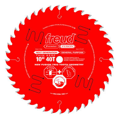 Freud P410T SERIES Ripping & Crosscutting General Purpose Thin Kerf Saw Blades