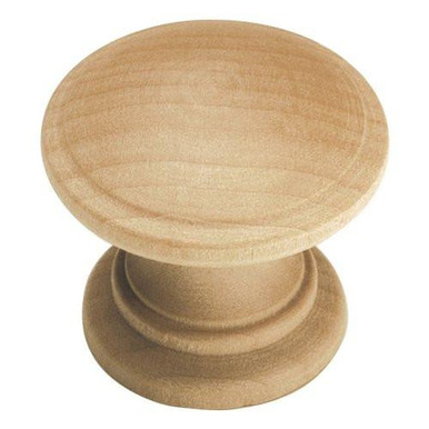 Hickory Hardware NATURAL WOODCRAFT 1-1/4" (32MM) UNFINISHED WOOD CABINET KNOB P685