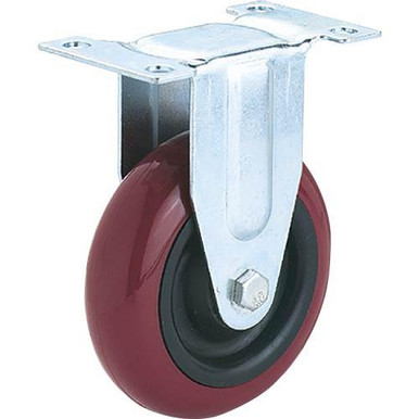 Woodstock Steelex 5" Polyurethane Fixed Caster, Plate Mount D2606